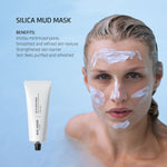 Model with Silica Mud Mask on face with benefits of Silica Mud Mask