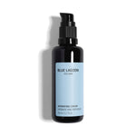 Hydrating Cream in a black pump bottle on white background