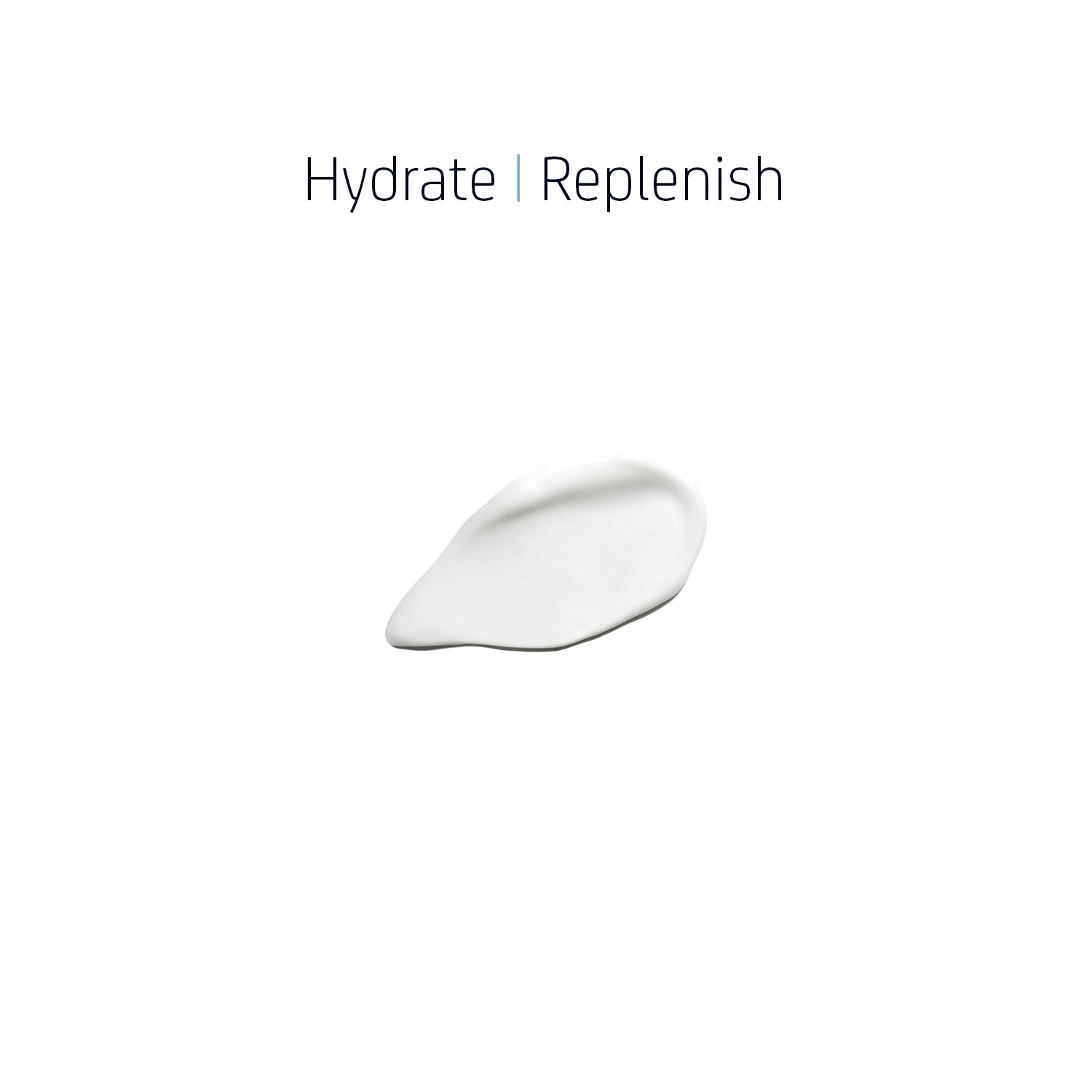 Texture of Hydrating Cream showing smooth white cream swatch