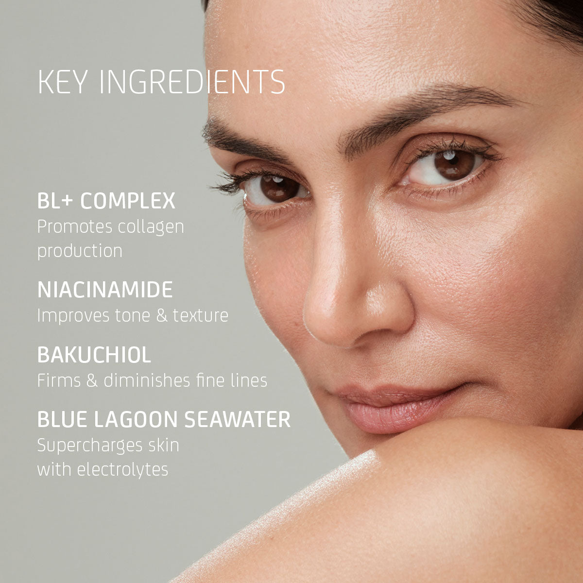 BL+ Eye Cream with visual callouts highlighting key ingredients and formula