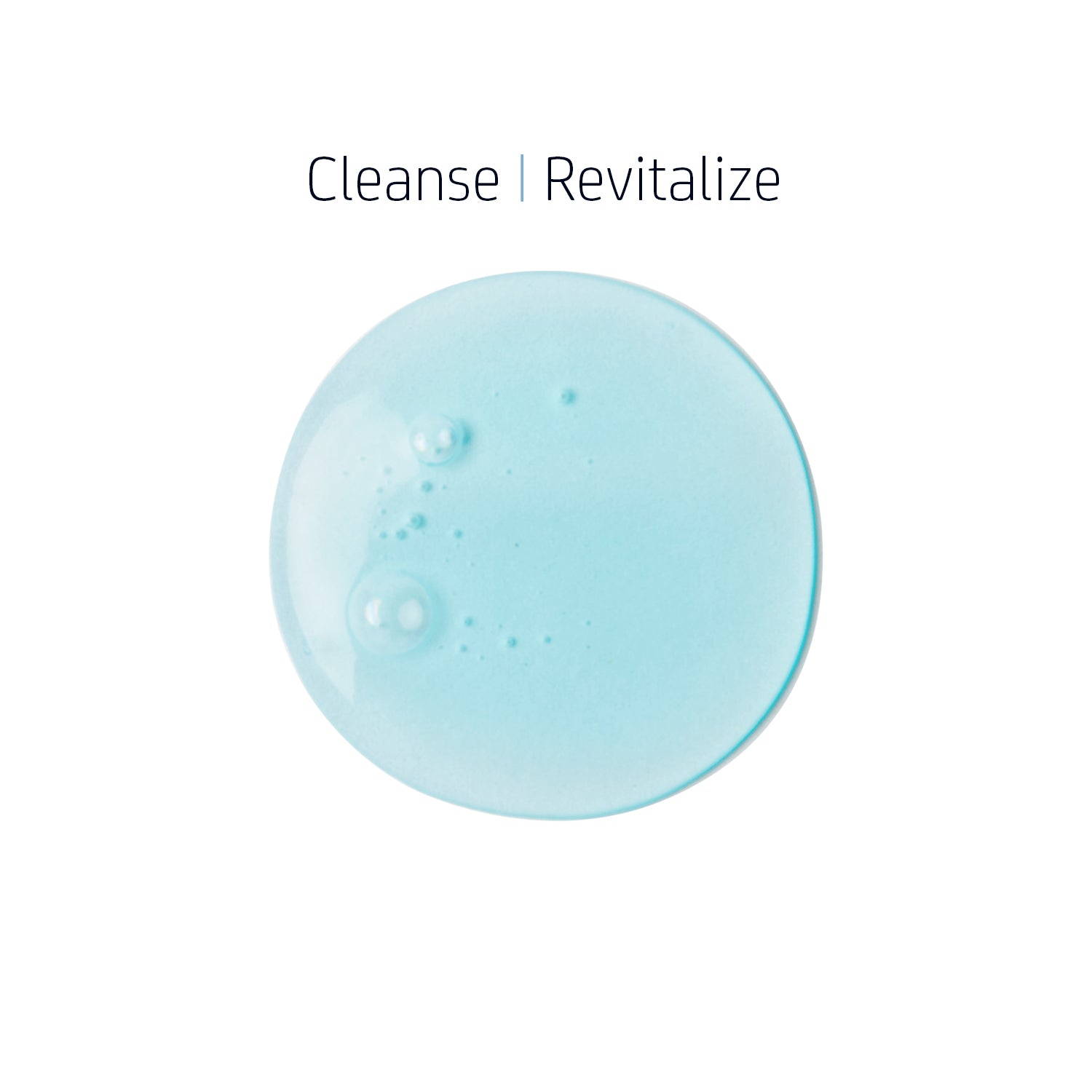 Texture of Shower Gel showing translucent light blue gel